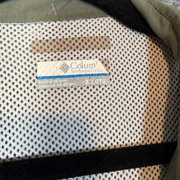 Columbia PFG Shirt Mens 2XL XXL Green Vented Fishing Short Sleeve Button Up - Picture 5 of 9